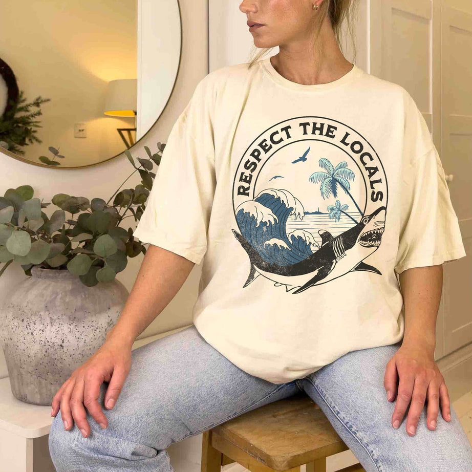Respect the Locals Shirt, Save the Ocean Shirt, Nature Lover Gift Shirt, Save the Sharks T-shirt, Shark Lover Shirt