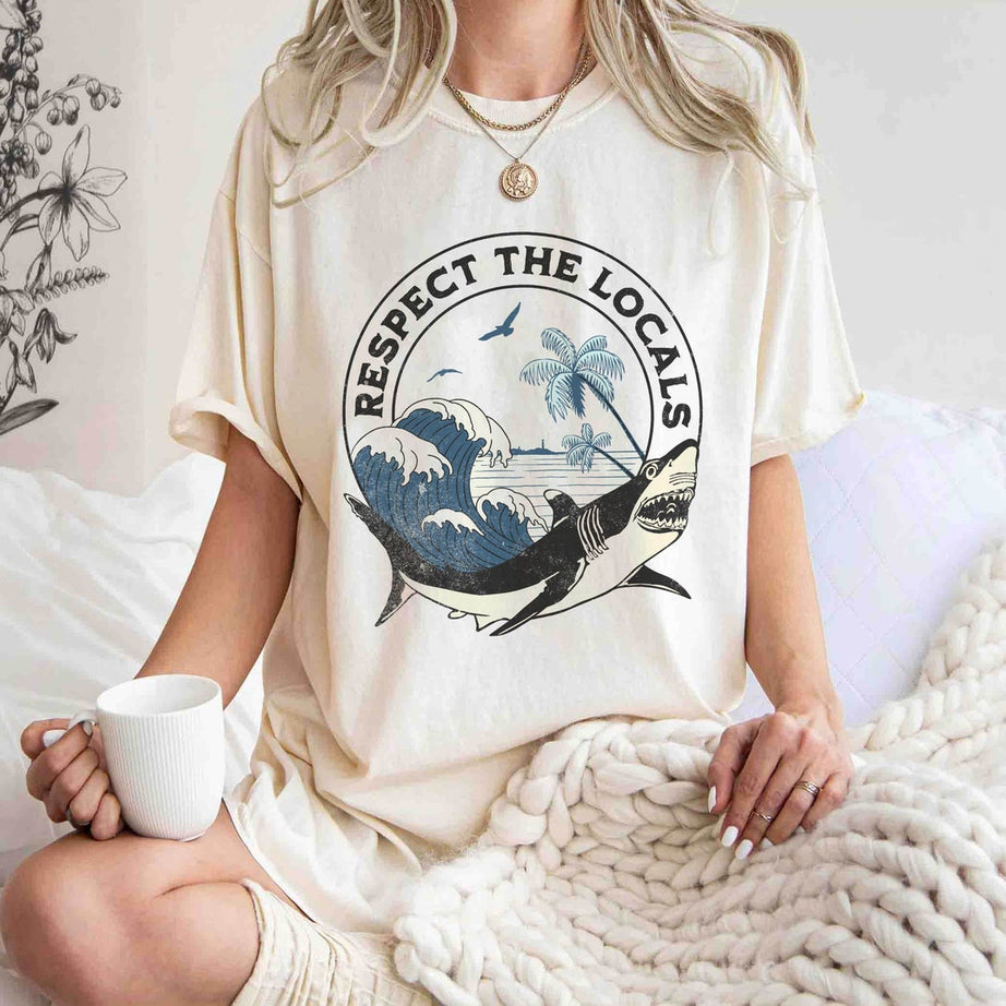 Respect the Locals Shirt, Save the Ocean Shirt, Nature Lover Gift Shirt, Save the Sharks T-shirt, Shark Lover Shirt