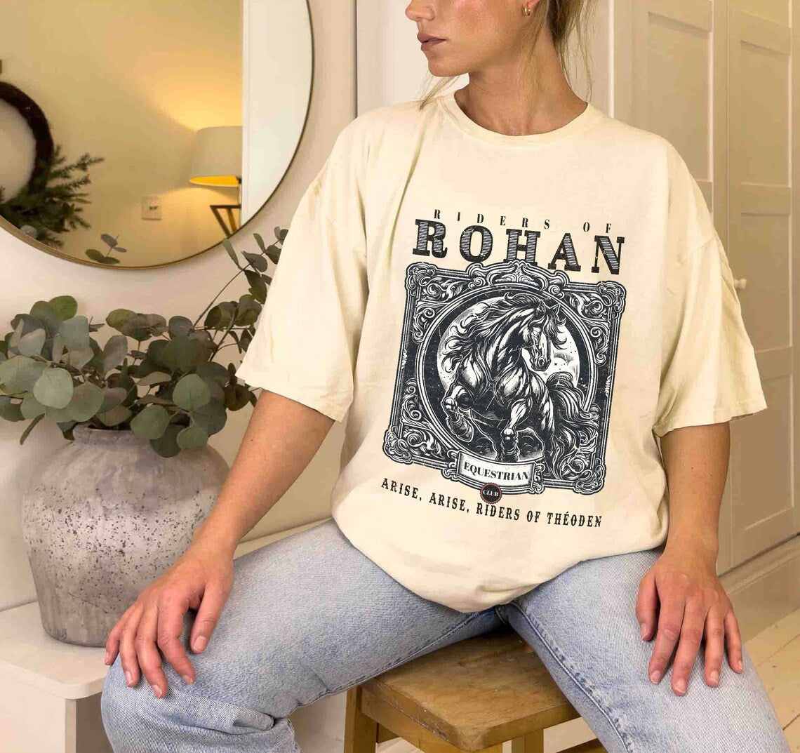 Riders of Rohan Equestrian Club Comfort Colors Shirt, Lotr Fantasy Merch, Lotr Jrr Tolkien, Book Lover Gift, Geek Gift, Bookish