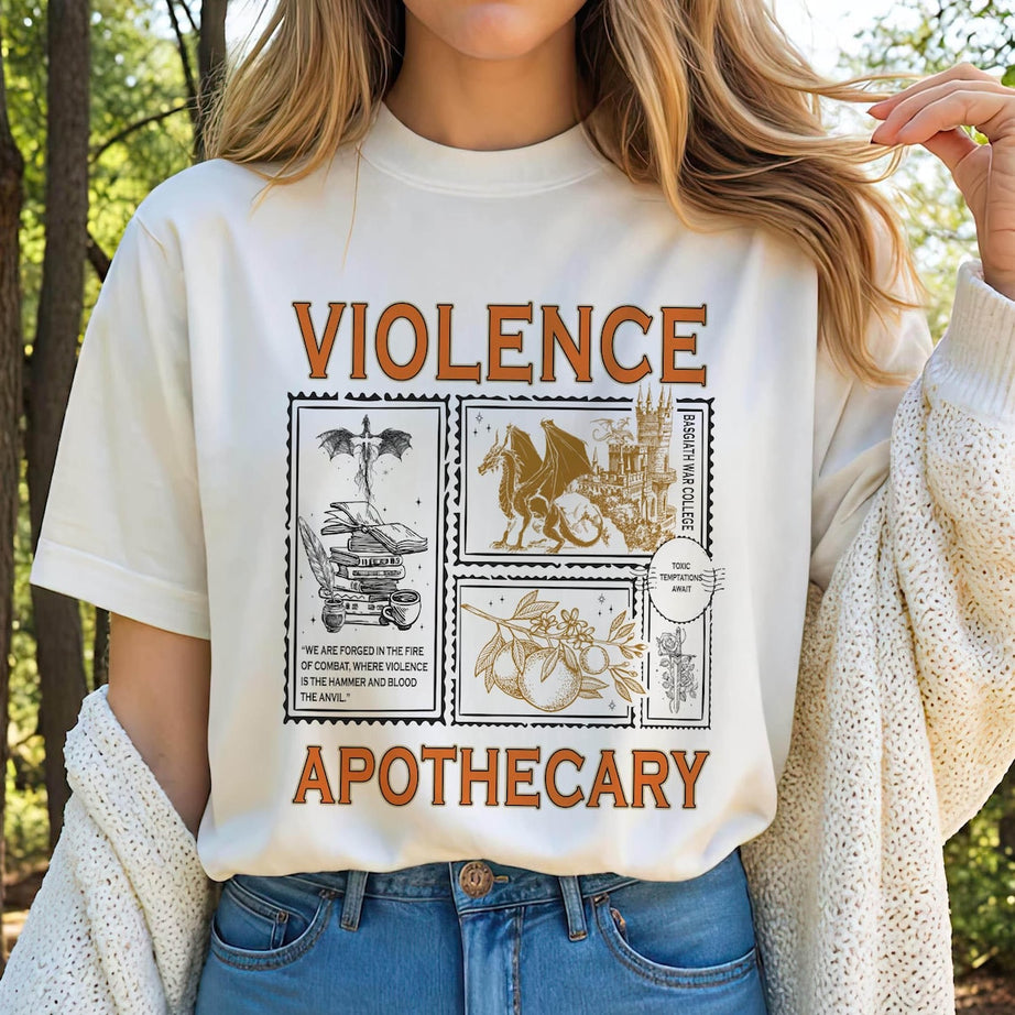 Violence Apothecary Shirt, Fourth Wing Shirt, Basgiath War College Shirt, Violet Sorrengail, Riorson House, Xaden Riorson