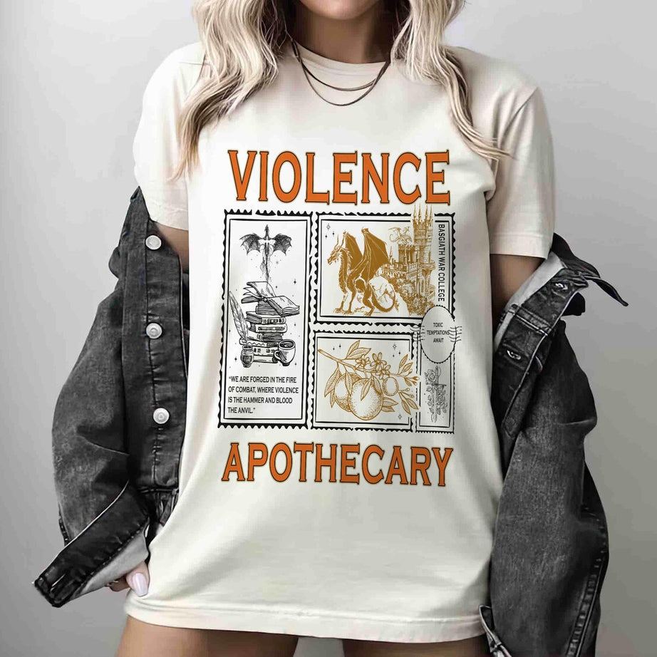 Violence Apothecary Shirt, Fourth Wing Shirt, Basgiath War College Shirt, Violet Sorrengail, Riorson House, Xaden Riorson
