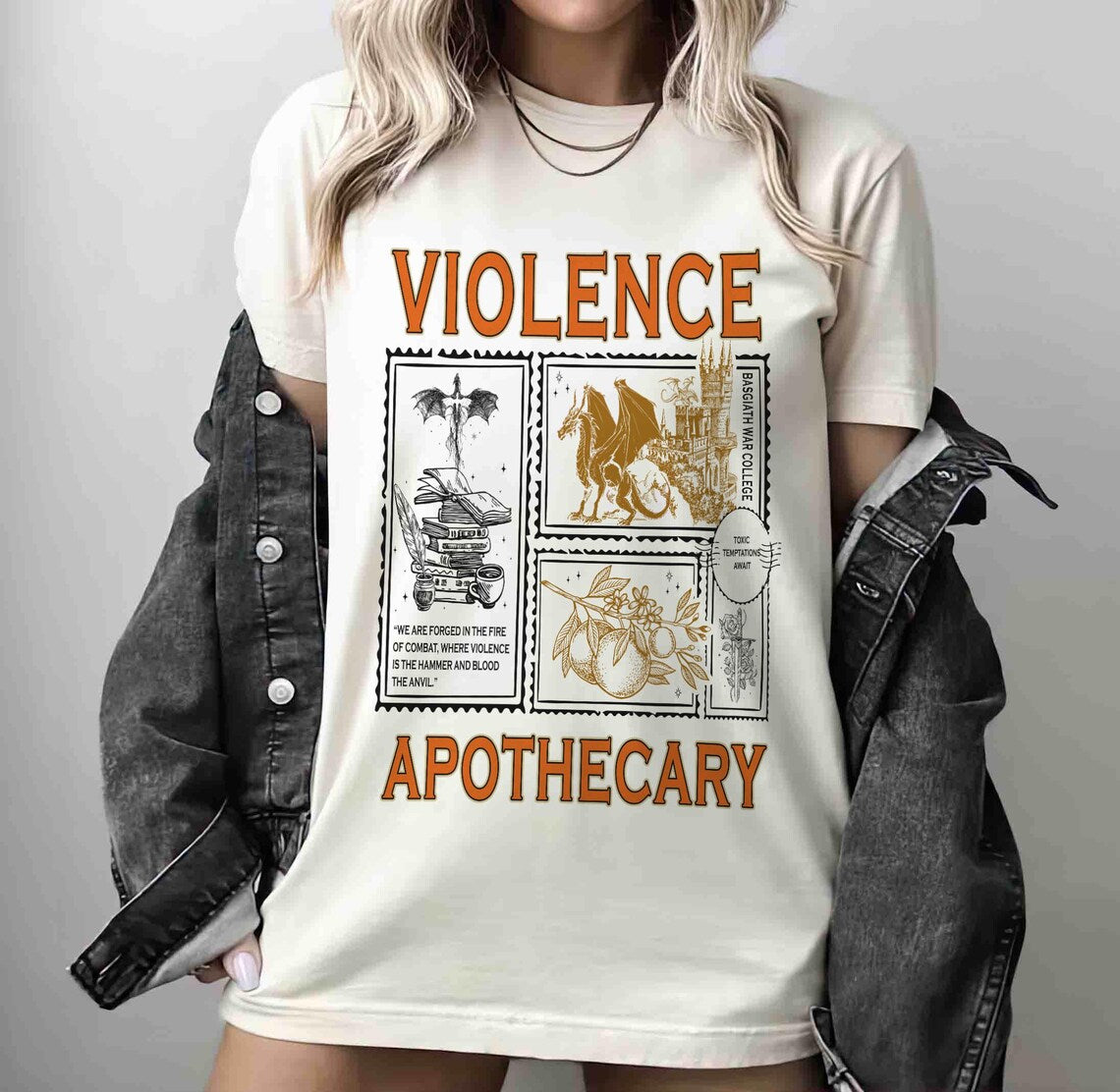 Violence Apothecary Shirt, Fourth Wing Shirt, Basgiath War College Shirt, Violet Sorrengail, Riorson House, Xaden Riorson
