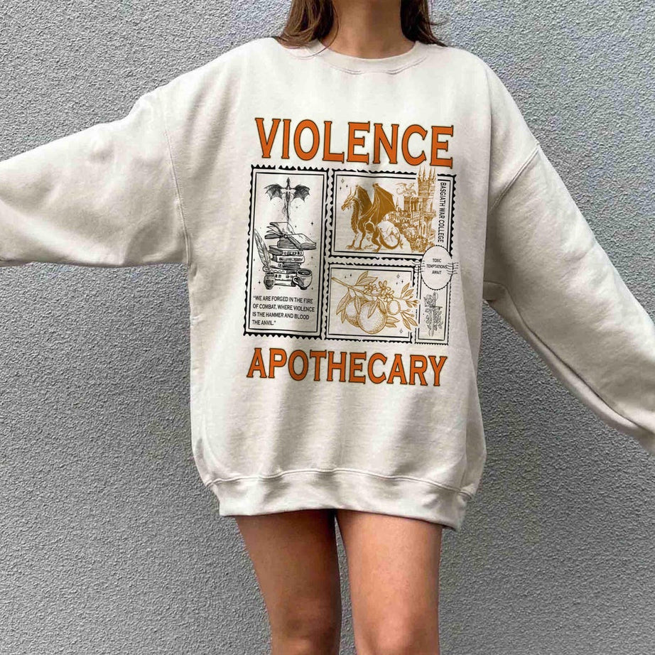 Violence Apothecary Sweatshirt, Fourth Wing Shirt, Basgiath War College Shirt, Violet Sorrengail, Riorson House, Xaden Riorson