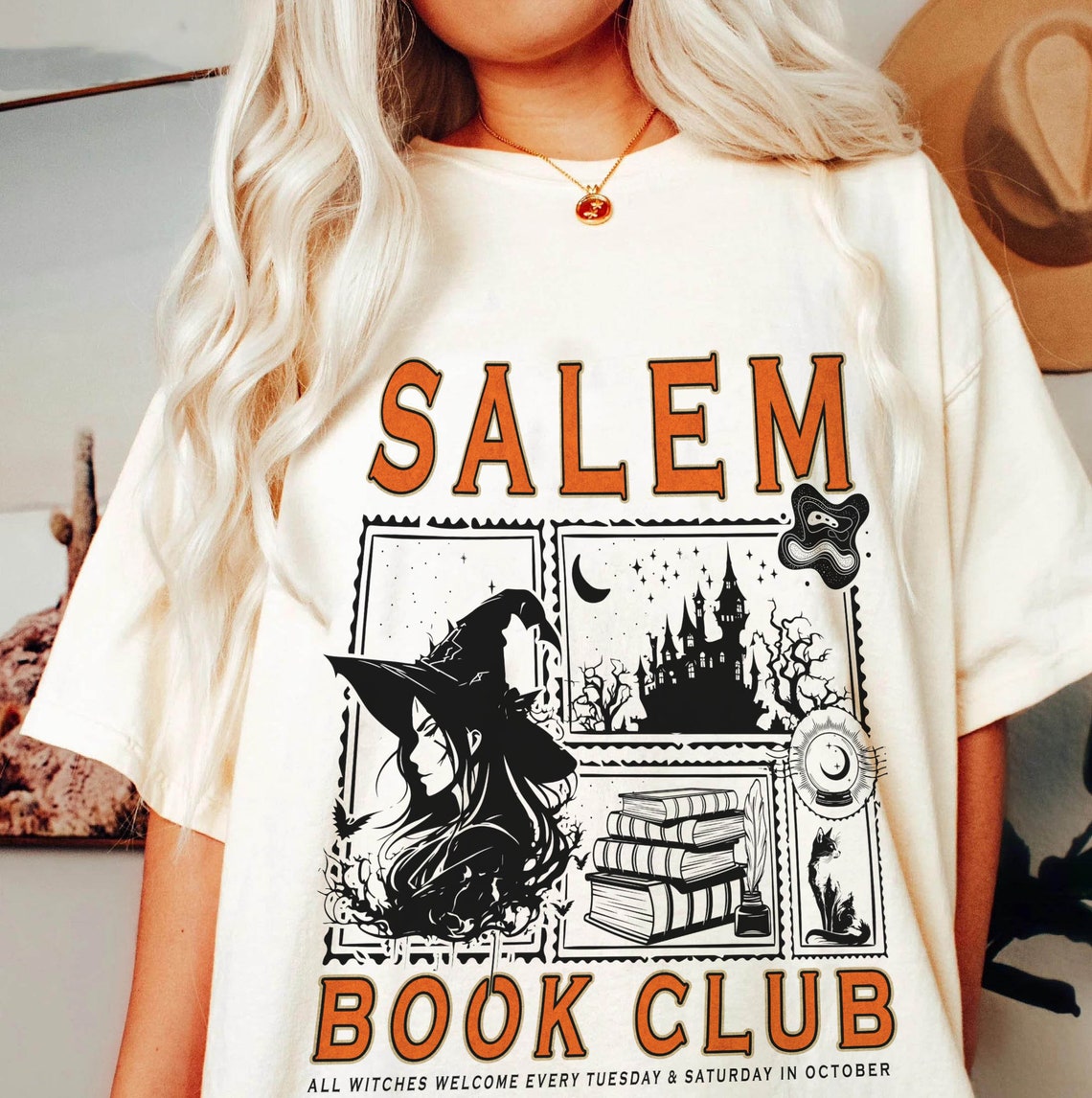 Salem Book Club Comfort Colors Shirt, Bookish Halloween Shirt, Spooky Reader Shirt, Salem Witches Shirt, Spooky Season Thriller Reader