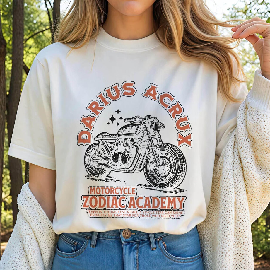 Darius Acrux Shirt, Zodiac Academy Motorcycle Fantasy Shirt Celestial Heirs Tory Vega Darcy Elysian Mates Professor Orion Ignis