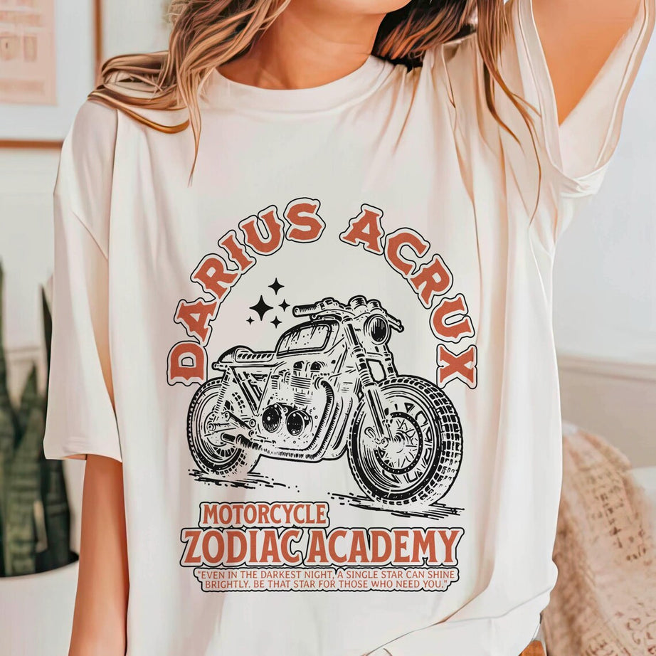 Darius Acrux Shirt, Zodiac Academy Motorcycle Fantasy Shirt Celestial Heirs Tory Vega Darcy Elysian Mates Professor Orion Ignis