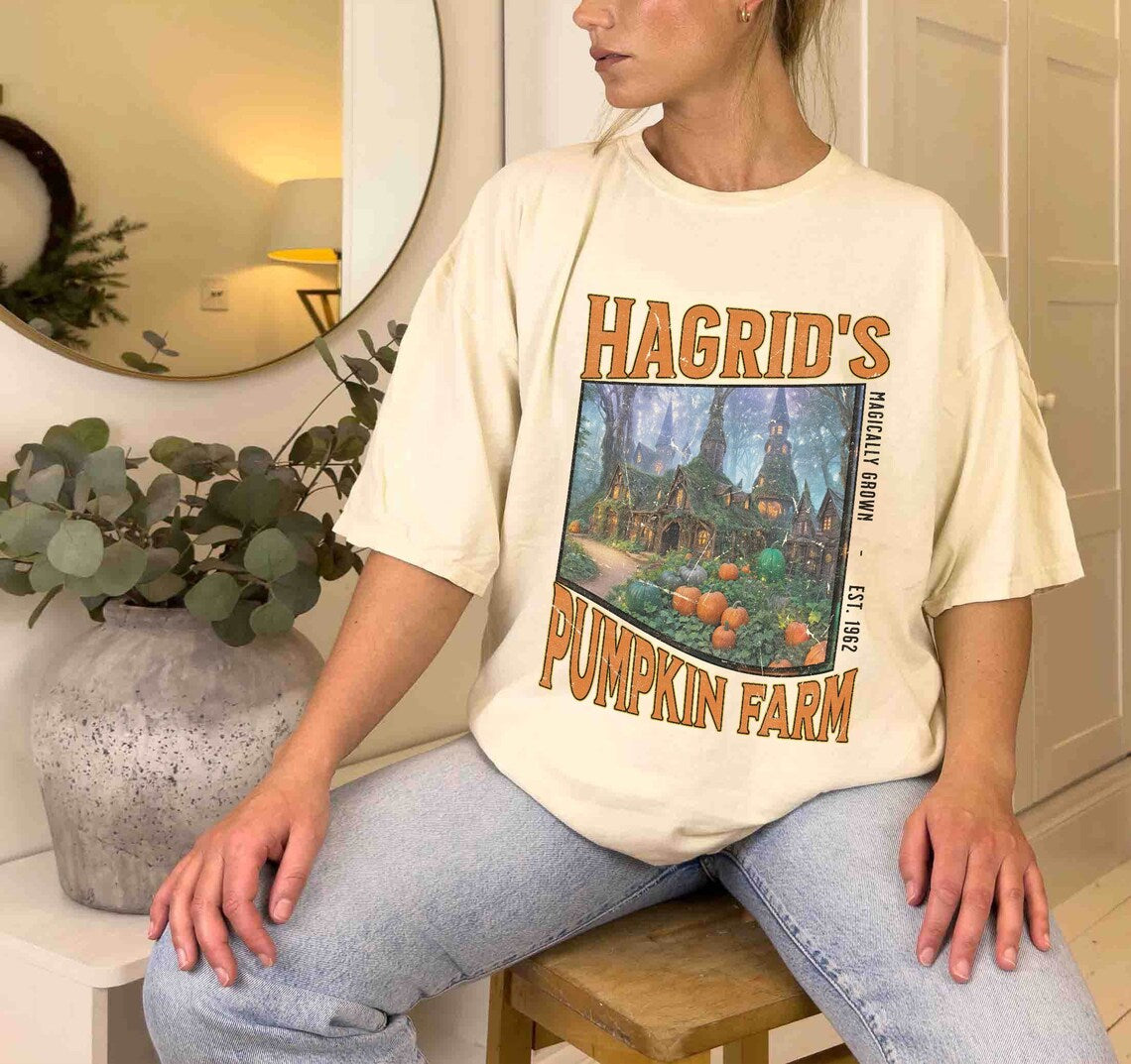 Vintage Hagrid's Pumpkin Patch Comfort Colors Shirt, Pumpkin Patch Shirt,hp Fan Gift, Potterhead Gift, Halloween Shirt