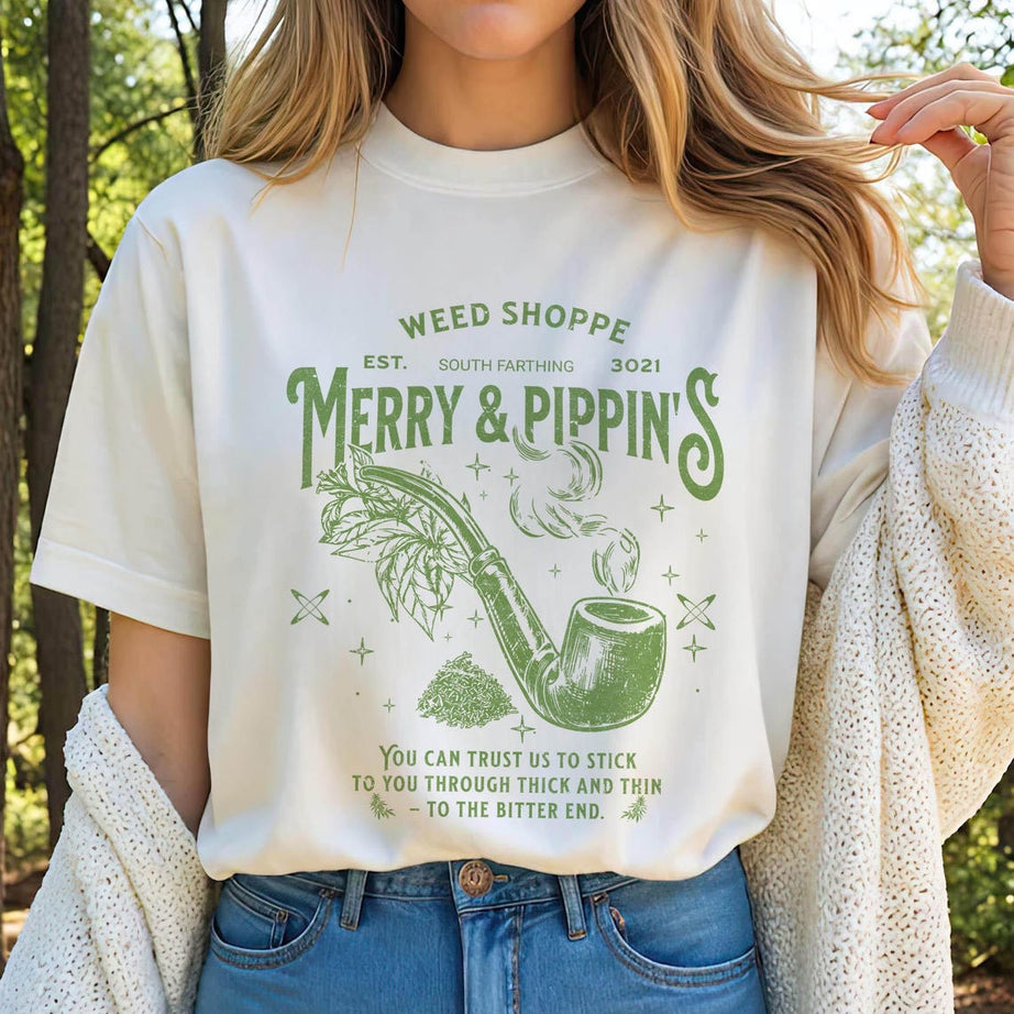 Lotr Fantasy Merch, Merry & Pippin Weed Shoppe Shirt, Lotr Jrr Tolkien Book Lover Gift, Lord of the Rings Shirt