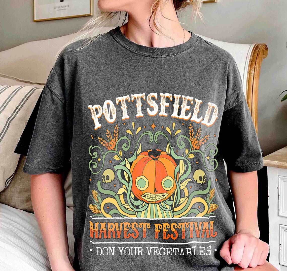 Harvest Festival Comfort Colors Shirt, Autumn Harvest Tshirt, Vegetables Fall Shirt, Skeleton Festival Apparels, Pottsfield Pumpkin