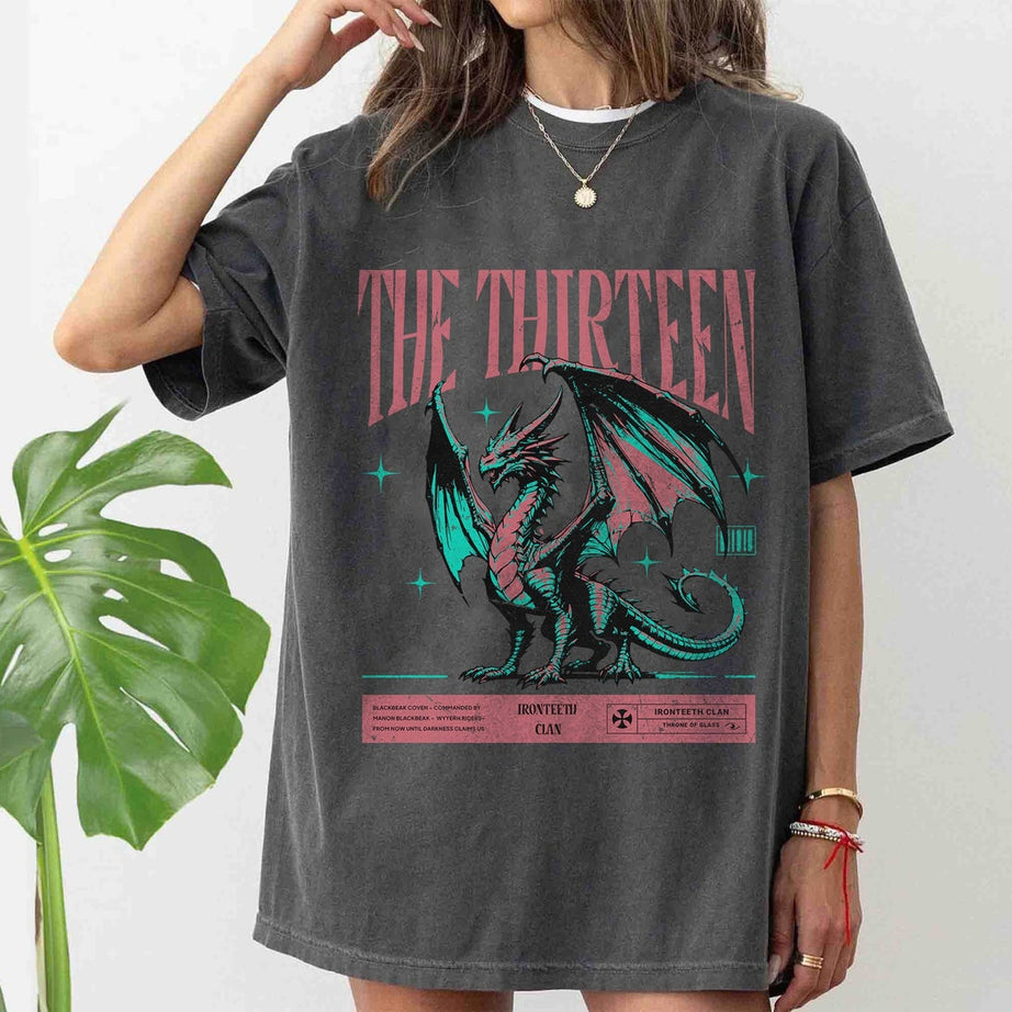 The Thirteen Comfort Colors Shirt, Throne of Glass Shirt, Manon Blackbeak Ironteeth Witches Dorian Haviliard Licensed SJM Merch Terrasen