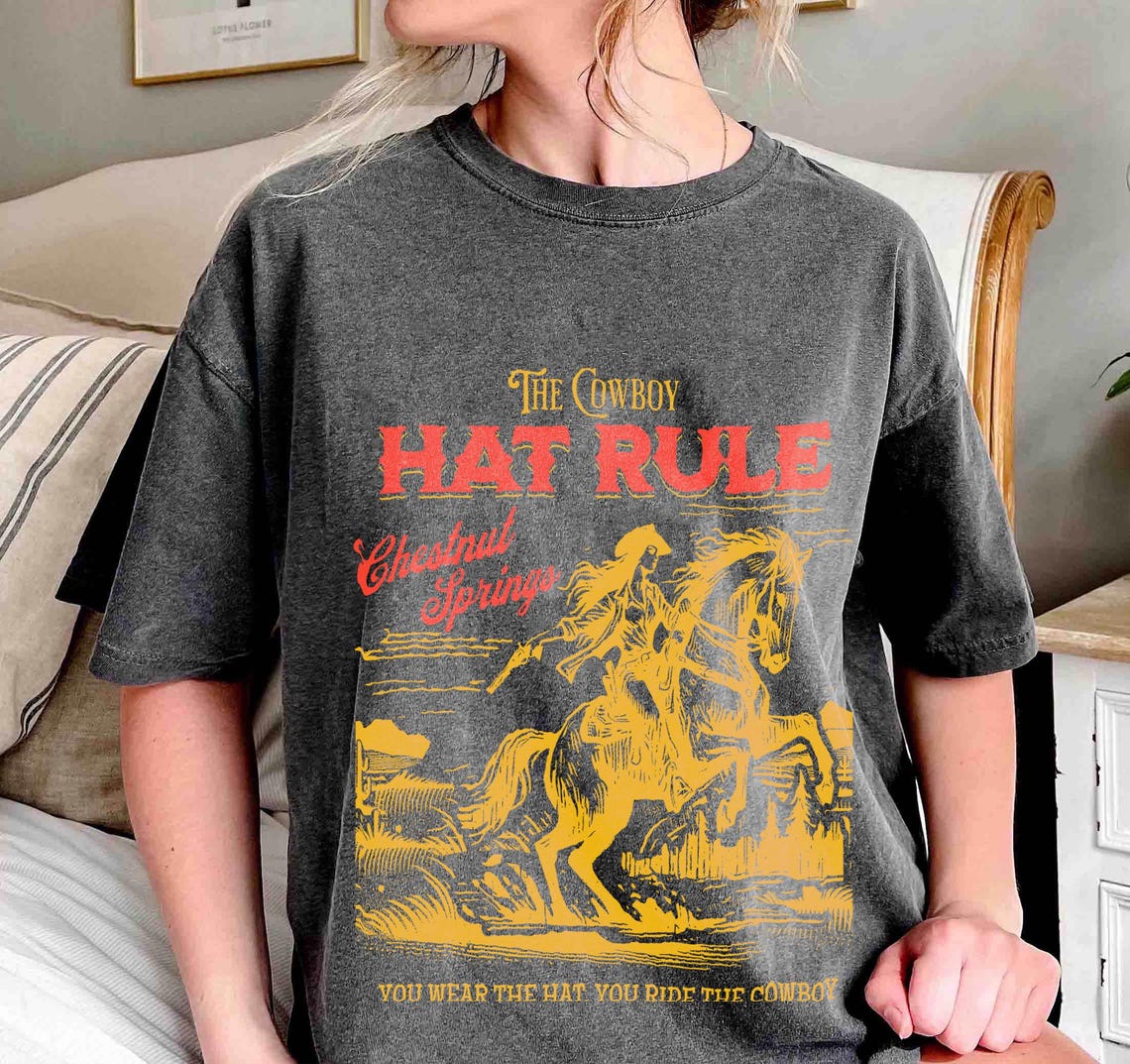 The Cowboy Hat Rule Chestnut Springs Comfort Colors Shirt, Bookish Cowgirl Shirt, Cowboy Romance Reader Club, Western Book Lover.
