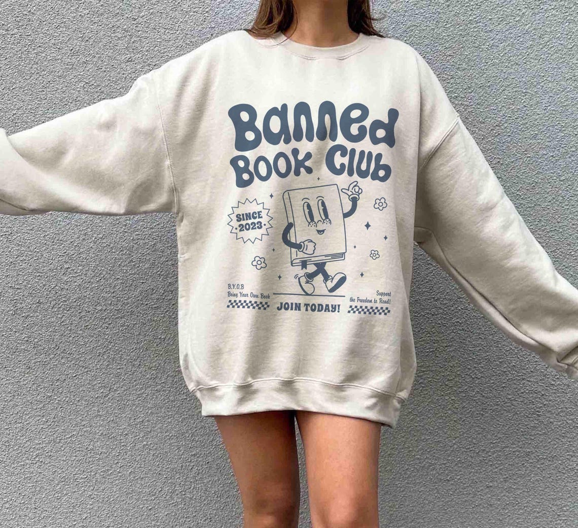 Banned Books Sweatshirt, Banned Book Club, I Read Banned Books, Librarian Gift, Book Lover, Bibliophile Present, Social Justice
