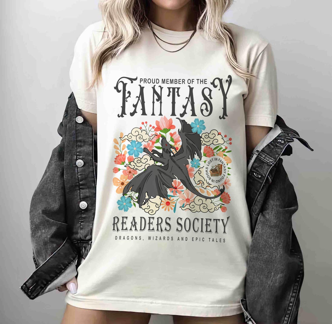 Fantasy Readers Society Shirt, Bookish Shirt, Romance, Readers Vintage, Reading Shirt, Gift for Book Lovers, Bookish Gift