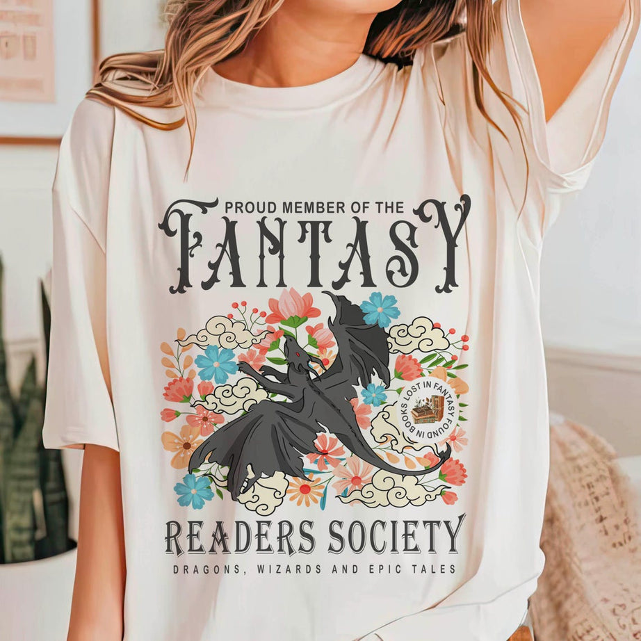Fantasy Readers Society Shirt, Bookish Shirt, Romance, Readers Vintage, Reading Shirt, Gift for Book Lovers, Bookish Gift