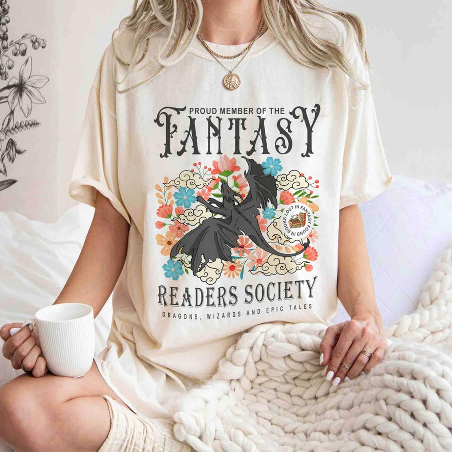 Fantasy Readers Society Shirt, Bookish Shirt, Romance, Readers Vintage, Reading Shirt, Gift for Book Lovers, Bookish Gift