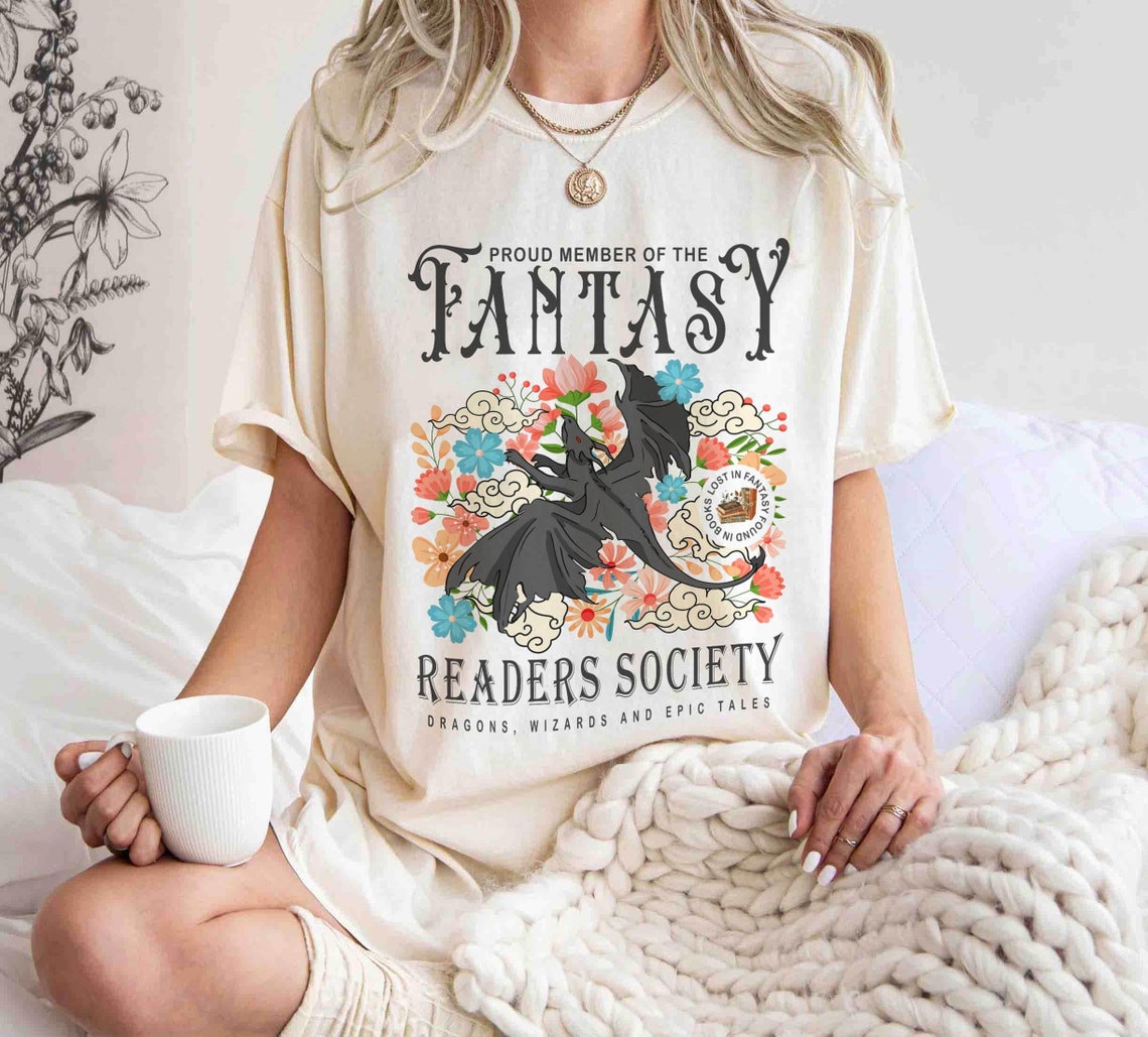 Fantasy Readers Society Shirt, Bookish Shirt, Romance, Readers Vintage, Reading Shirt, Gift for Book Lovers, Bookish Gift