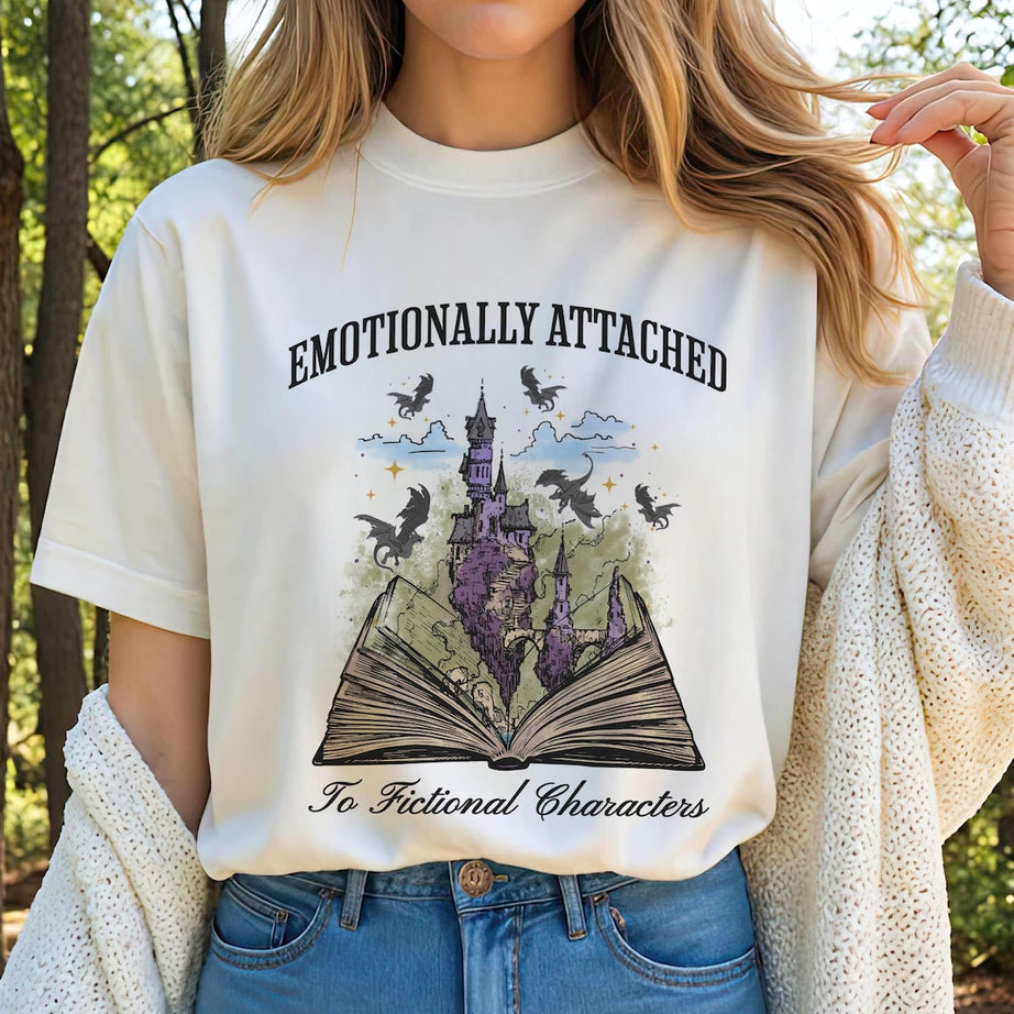 Emotionally Attached to Fictional Characters Shirt, Fourth Wing Dragon Rider Shirt, Funny Reading Shirt, Book Lover