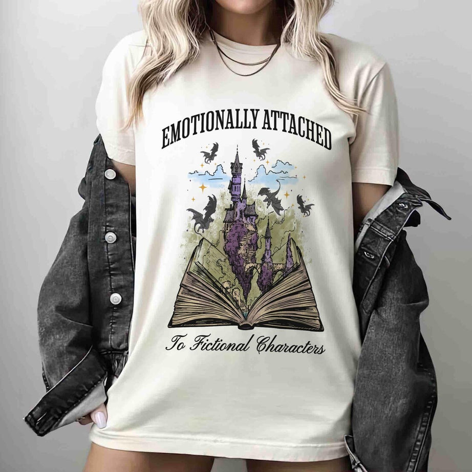 Emotionally Attached to Fictional Characters Shirt, Fourth Wing Dragon Rider Shirt, Funny Reading Shirt, Book Lover