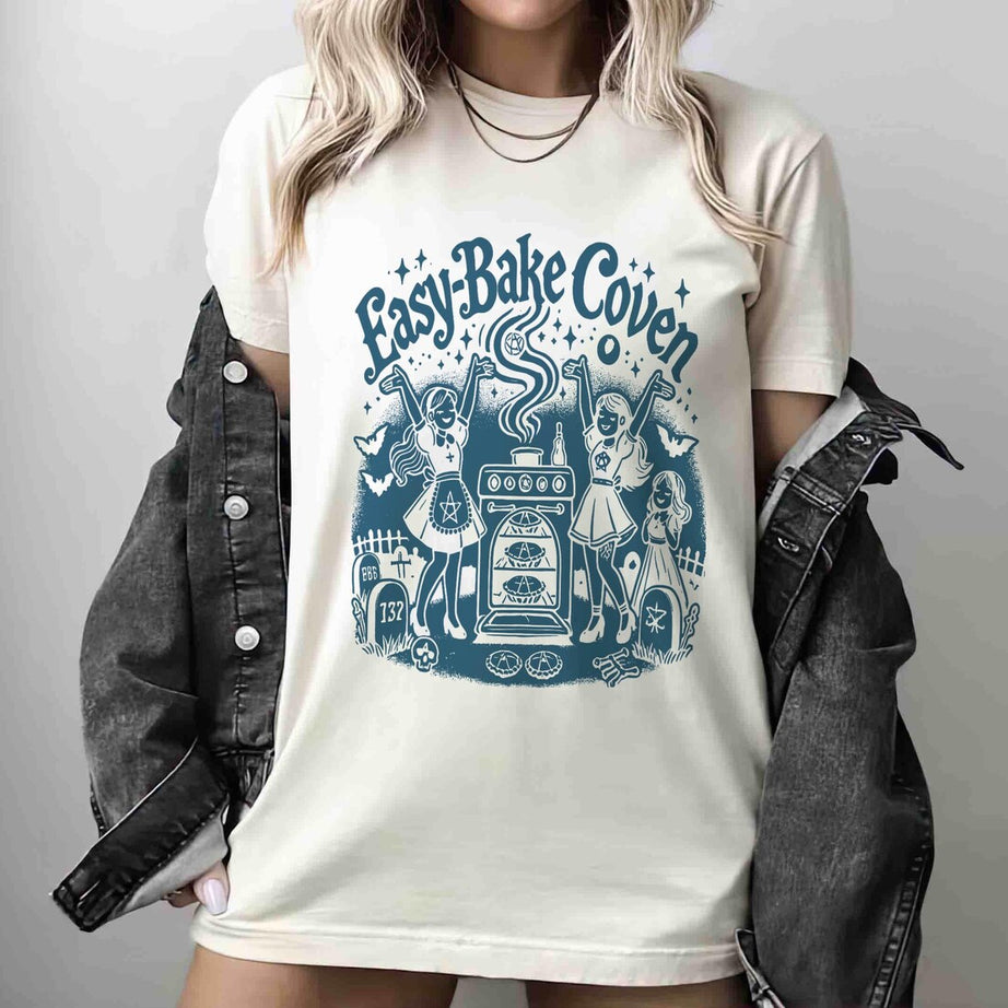 Easy Bake Coven 90s Horror Movie Comfort Color Shirt, Retro Halloween Shirt, Halloween Gifts, Halloween Shirt, Witchy Vibes