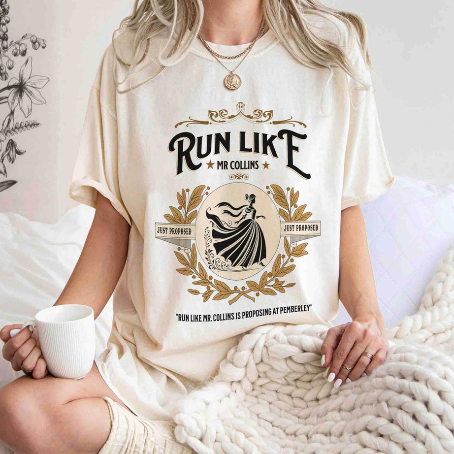 Run Like Mr Collins Pemberley Pride and Prejudice Jane Austen Shirt, Book Lover Gift, Book Sweatshirt, Bookish Gift