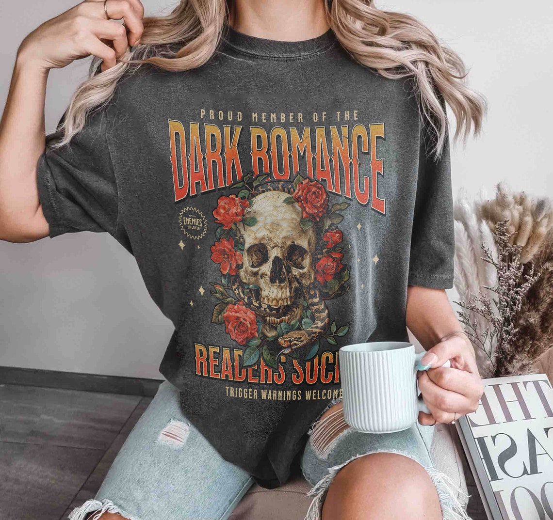 Dark Romance Readers Society Comfort Color Shirt, Romance Reader Dark Academia Shirt, Smut Reader, Bookish Shirt,dark Romance Merch