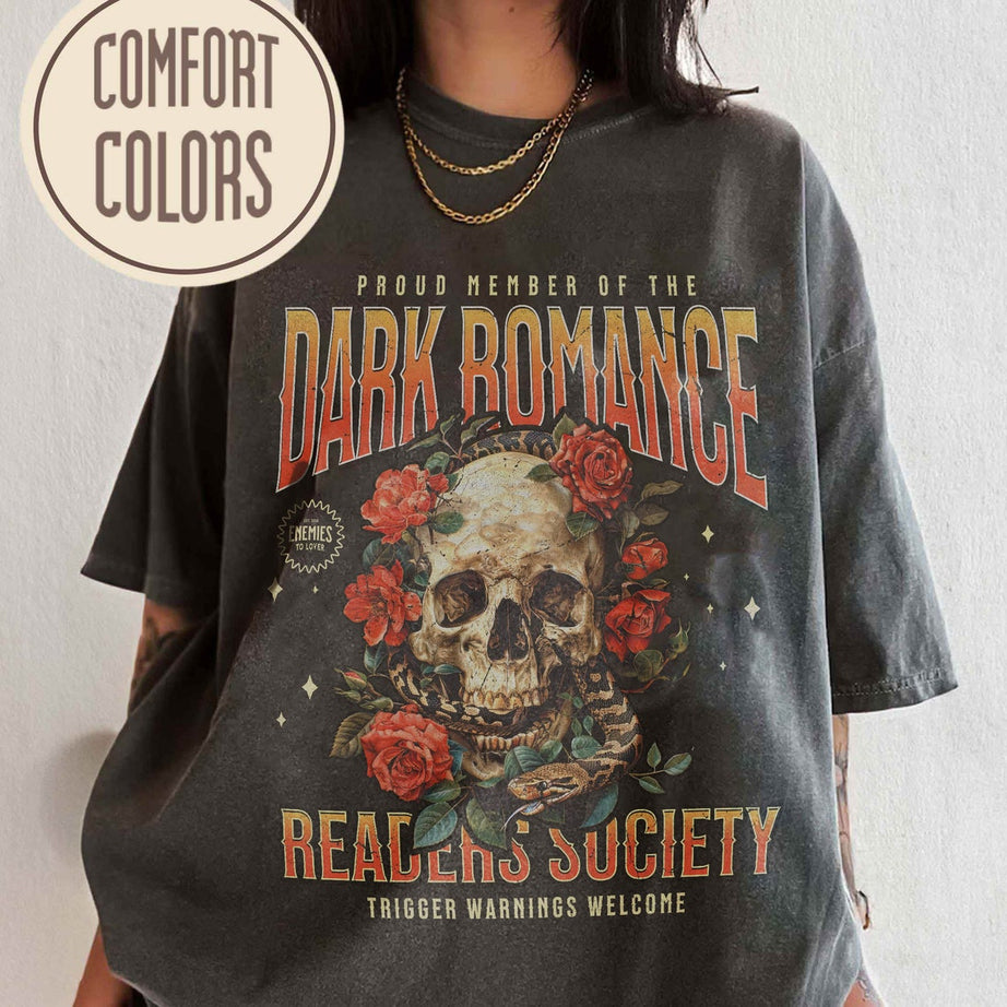 Dark Romance Readers Society Comfort Color Shirt, Romance Reader Dark Academia Shirt, Smut Reader, Bookish Shirt,dark Romance Merch