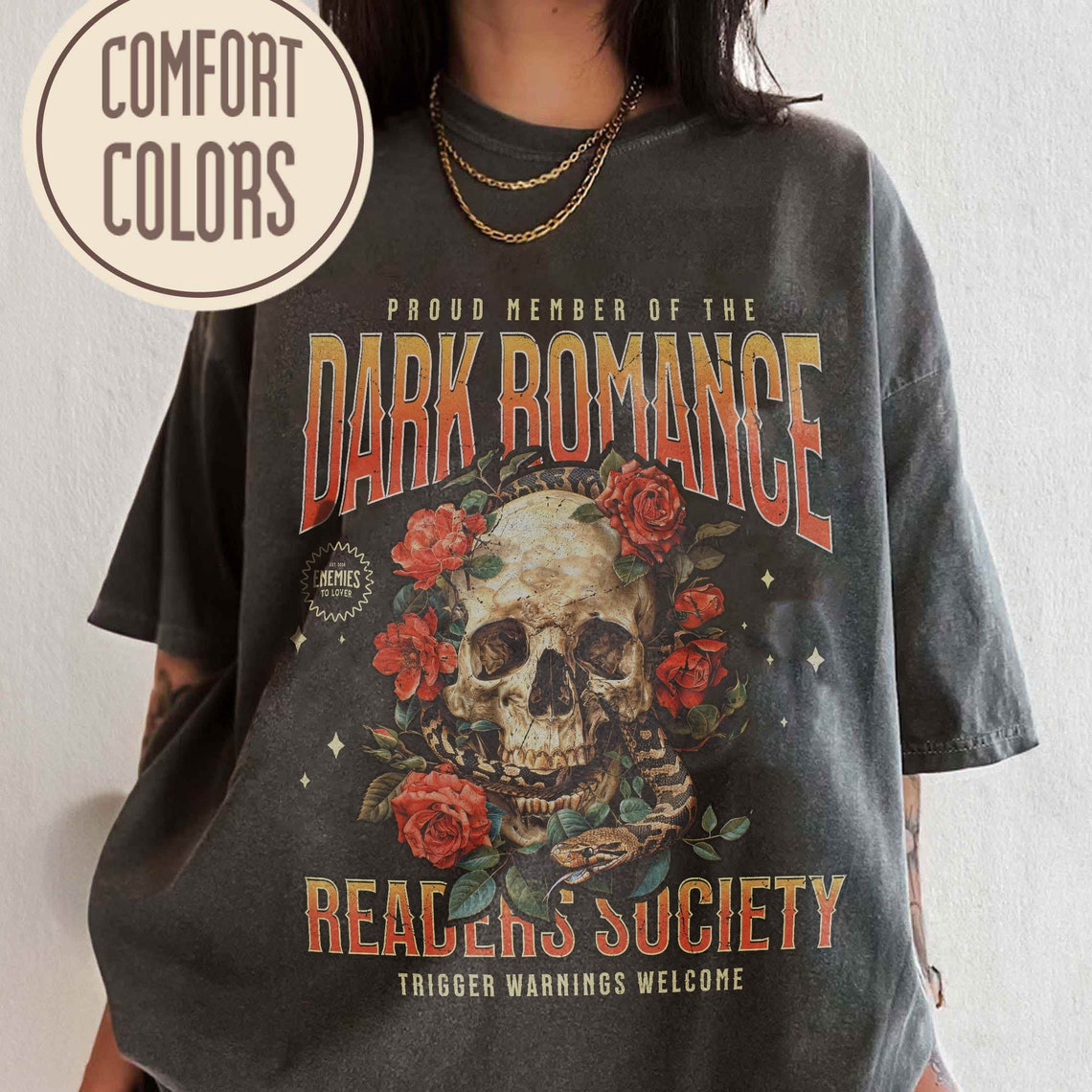 Dark Romance Readers Society Comfort Color Shirt, Romance Reader Dark Academia Shirt, Smut Reader, Bookish Shirt,dark Romance Merch