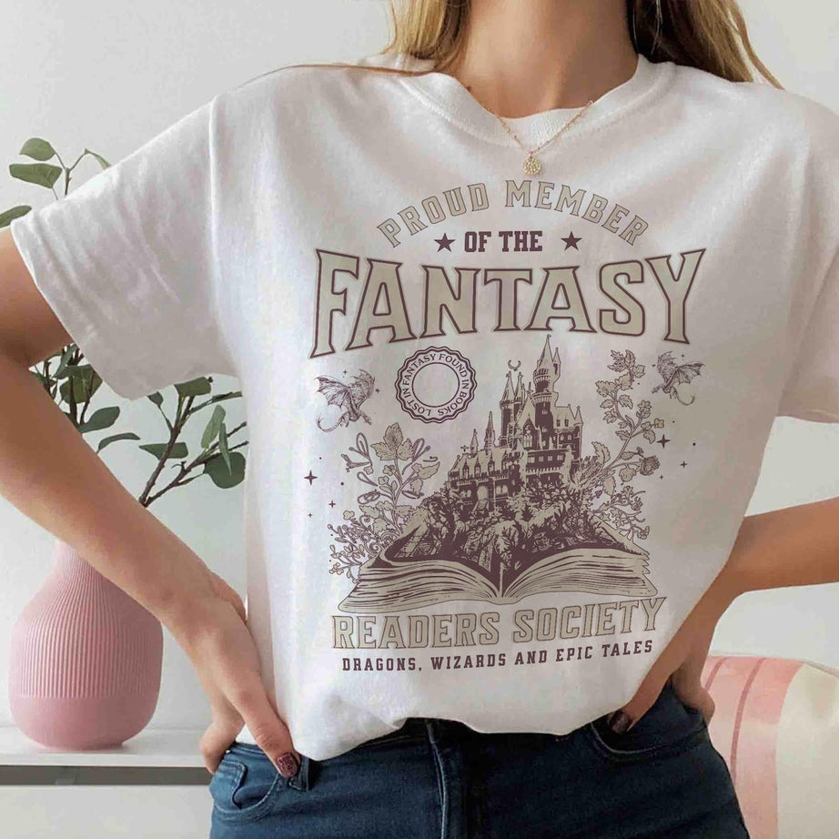 Fantasy Readers Society Shirt, Bookish Shirt for Romance, Readers Vintage, Reading Shirt, Gift for Book Lovers, Bookish Gift