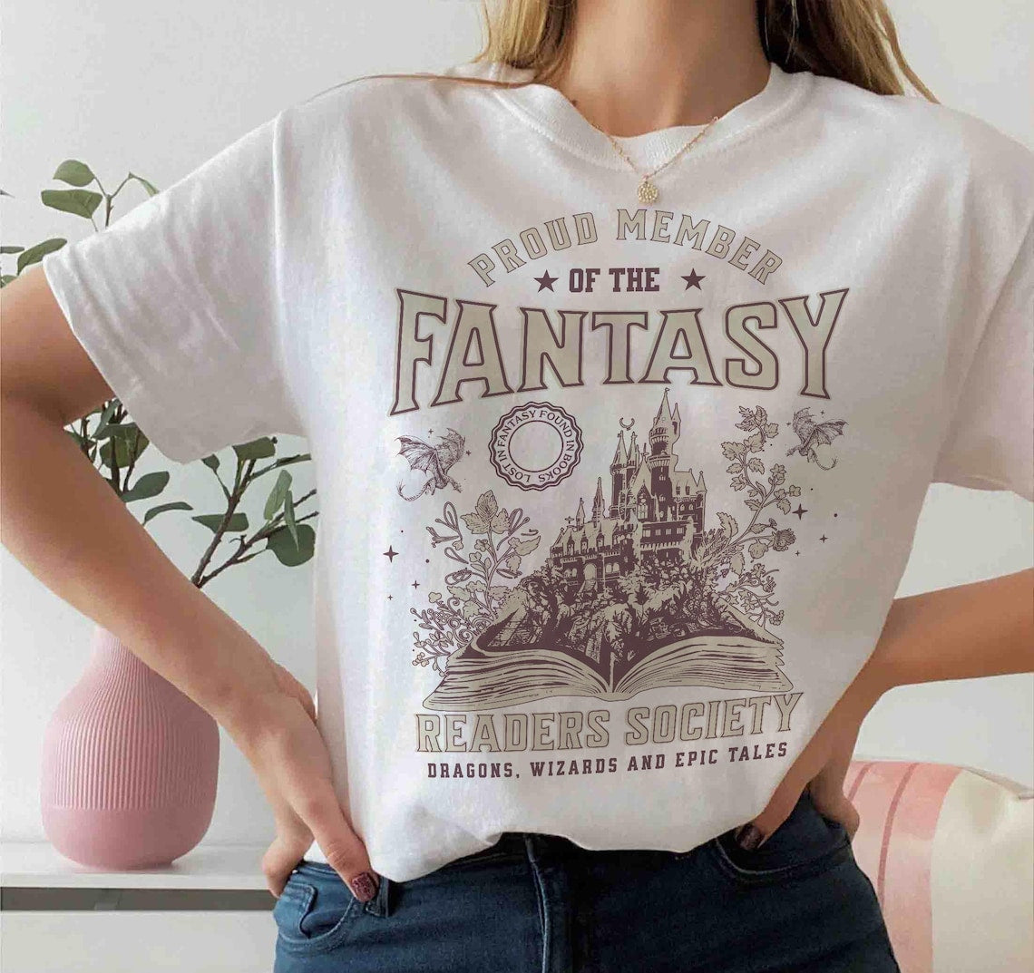 Fantasy Readers Society Shirt, Bookish Shirt for Romance, Readers Vintage, Reading Shirt, Gift for Book Lovers, Bookish Gift