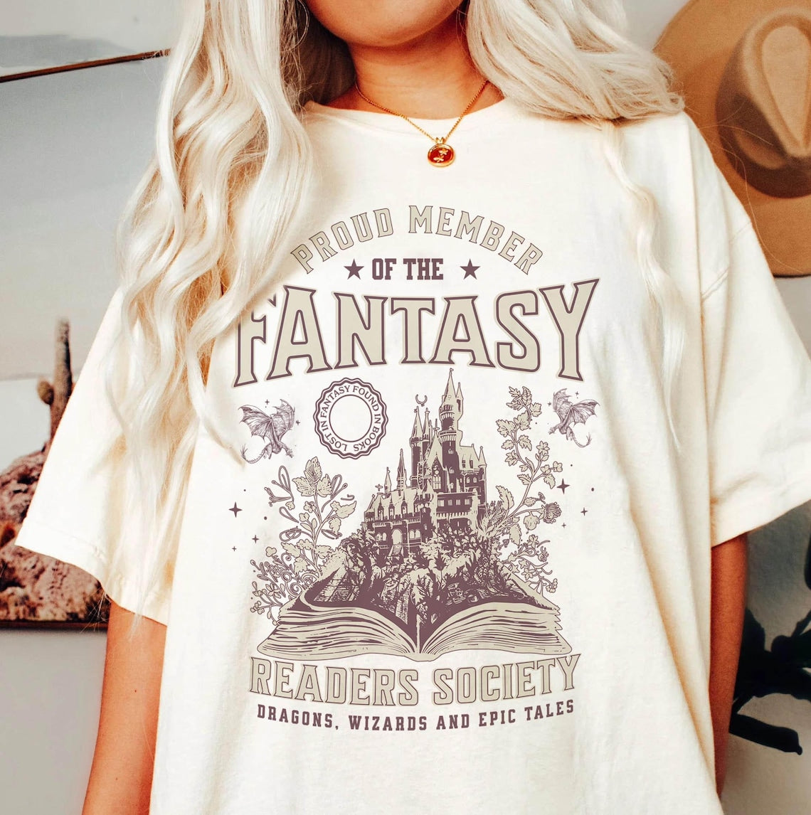 Fantasy Readers Society Shirt, Bookish Shirt for Romance, Readers Vintage, Reading Shirt, Gift for Book Lovers, Bookish Gift