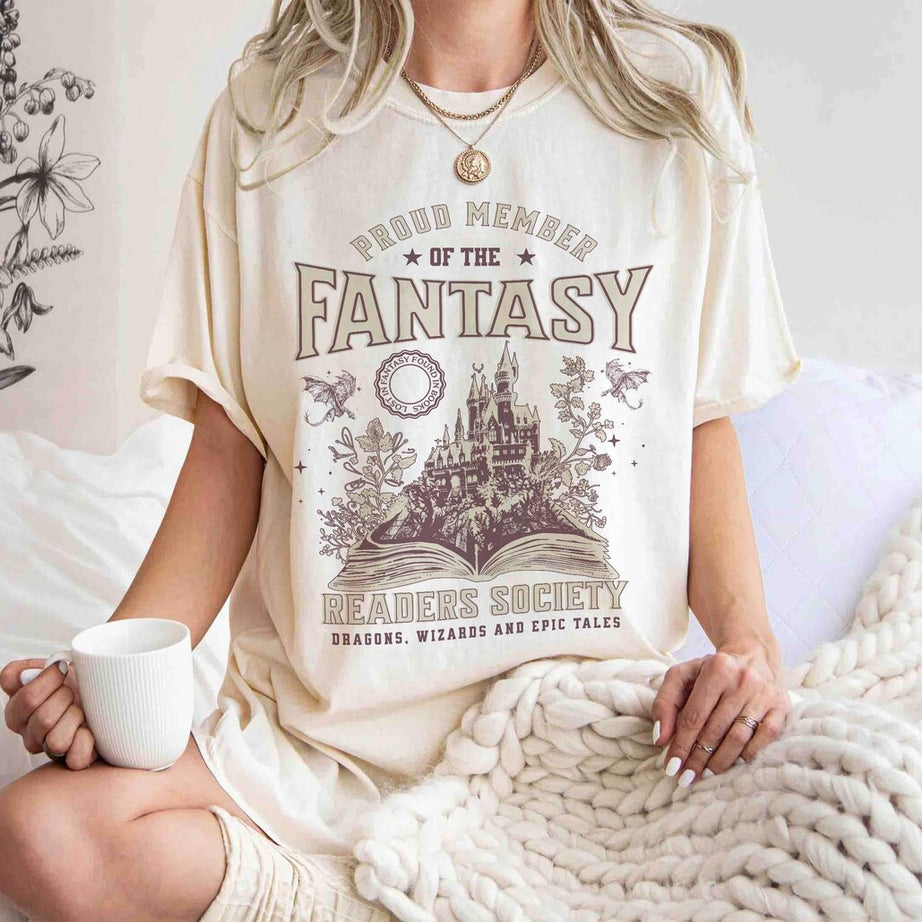 Fantasy Readers Society Shirt, Bookish Shirt for Romance, Readers Vintage, Reading Shirt, Gift for Book Lovers, Bookish Gift