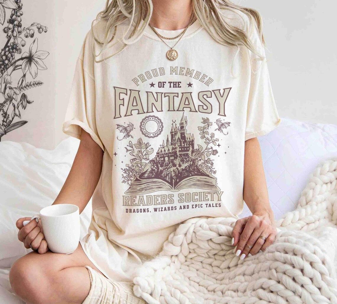 Fantasy Readers Society Shirt, Bookish Shirt for Romance, Readers Vintage, Reading Shirt, Gift for Book Lovers, Bookish Gift