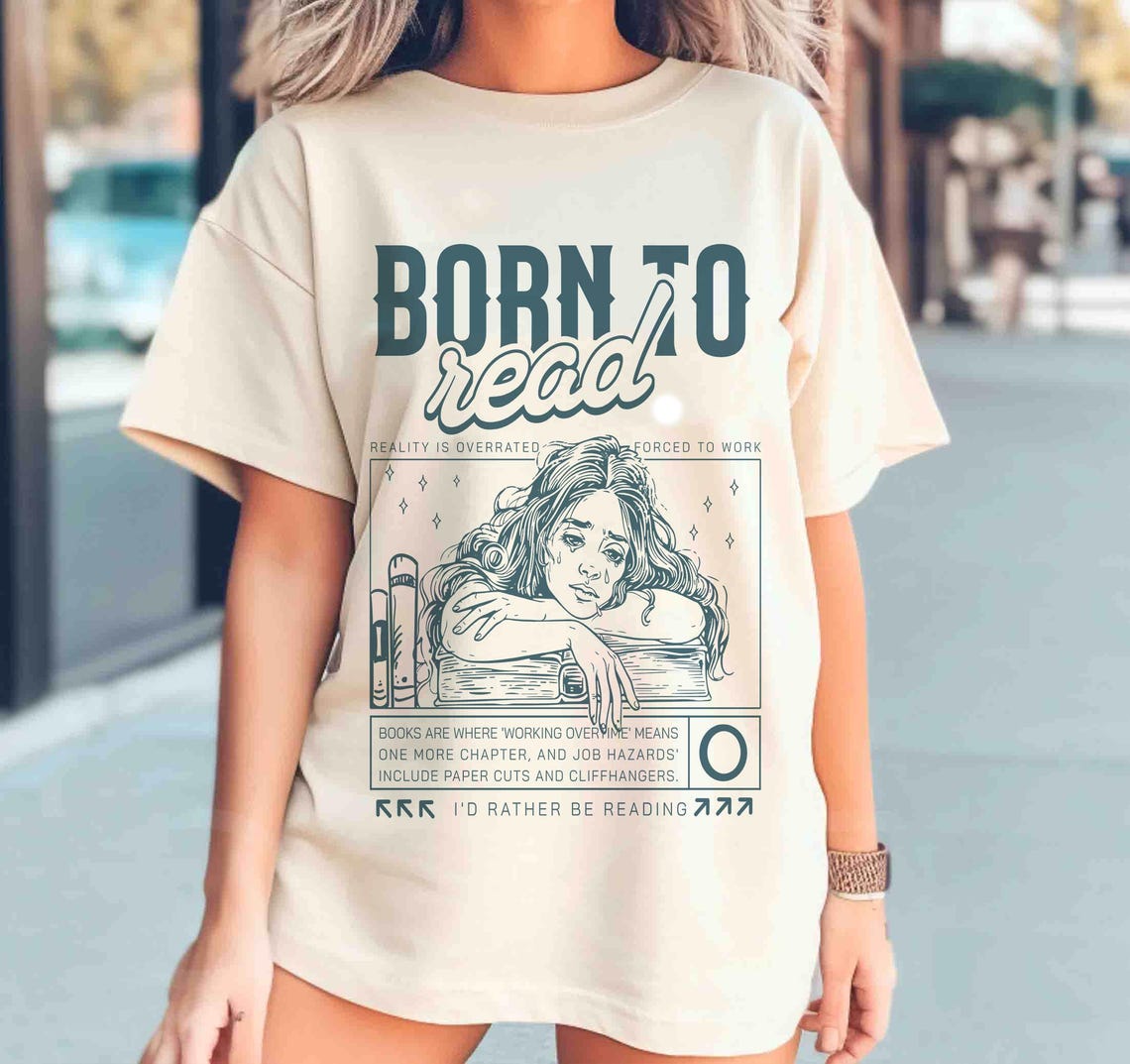 Born to Read Shirt, Funny Reader Shirt, Bookish Sweatshirt, Book Lover Gift, Book Addict Shirt, Book Crewneck, Bookworm, Book Club Gift
