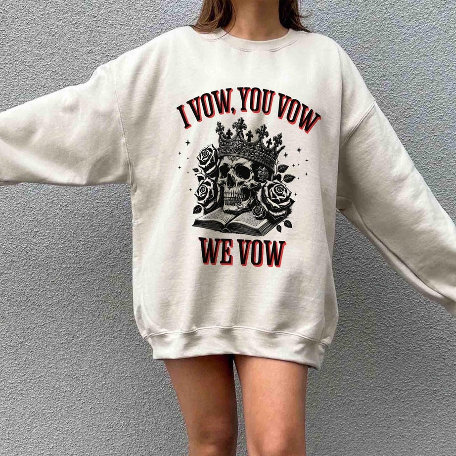 I Vow, You Vow, We Vow Sweatshirt, Bookish Shirt, Barrington University,, Reading Shirt, Dark Romance Shirt , Skeleton Book Shirt.