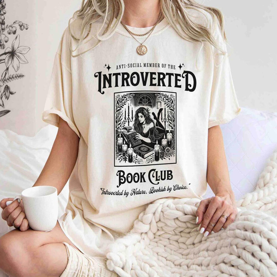 Introverted Book Club Shirt, Bookish Tshirt, Anti-social Book Club, Gift for Book Lover, Dark Romance Bookish, Gift for Her
