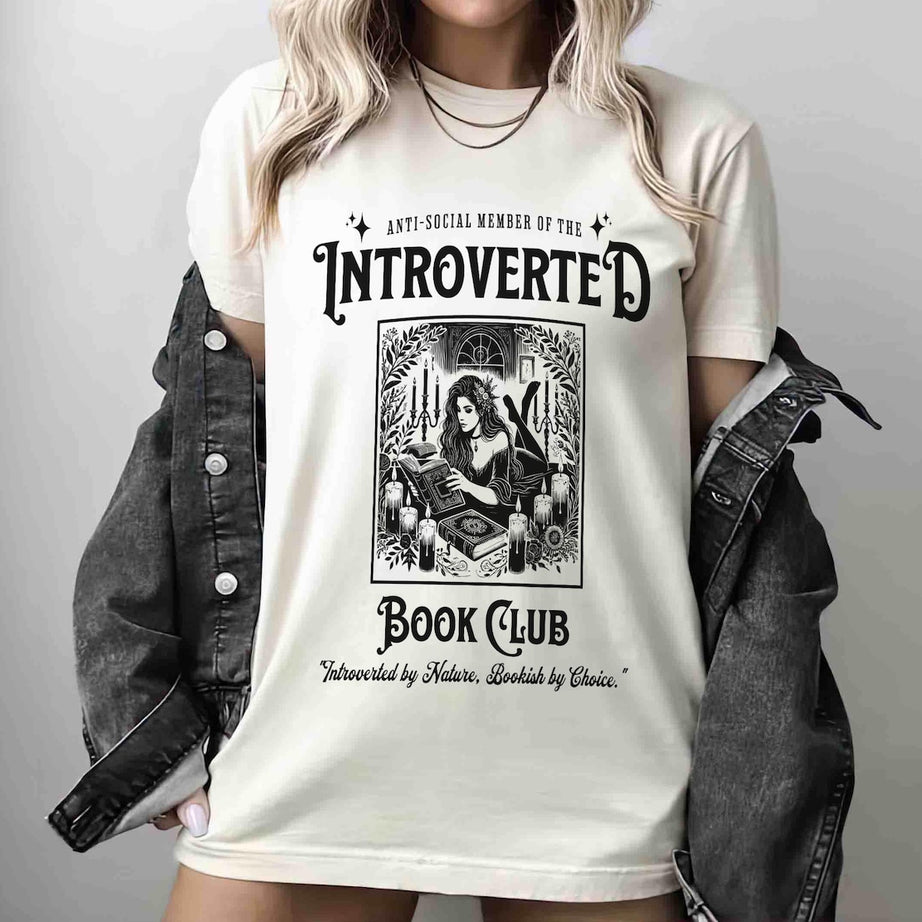 Introverted Book Club Shirt, Bookish Tshirt, Anti-social Book Club, Gift for Book Lover, Dark Romance Bookish, Gift for Her