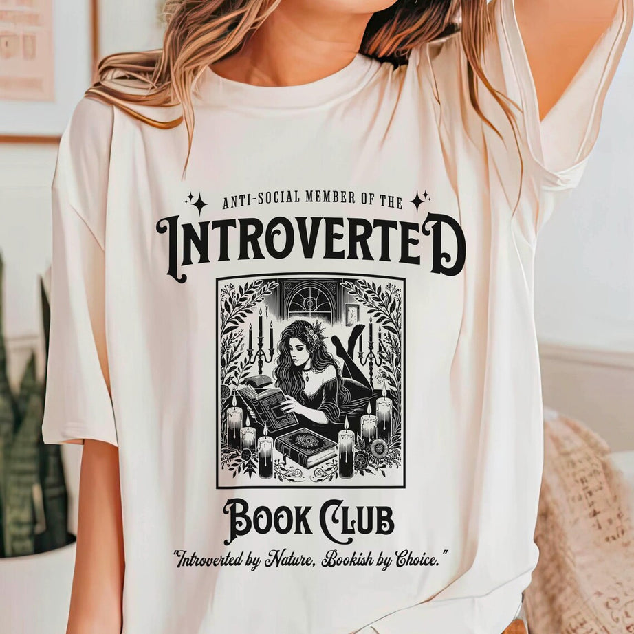 Introverted Book Club Shirt, Bookish Tshirt, Anti-social Book Club, Gift for Book Lover, Dark Romance Bookish, Gift for Her