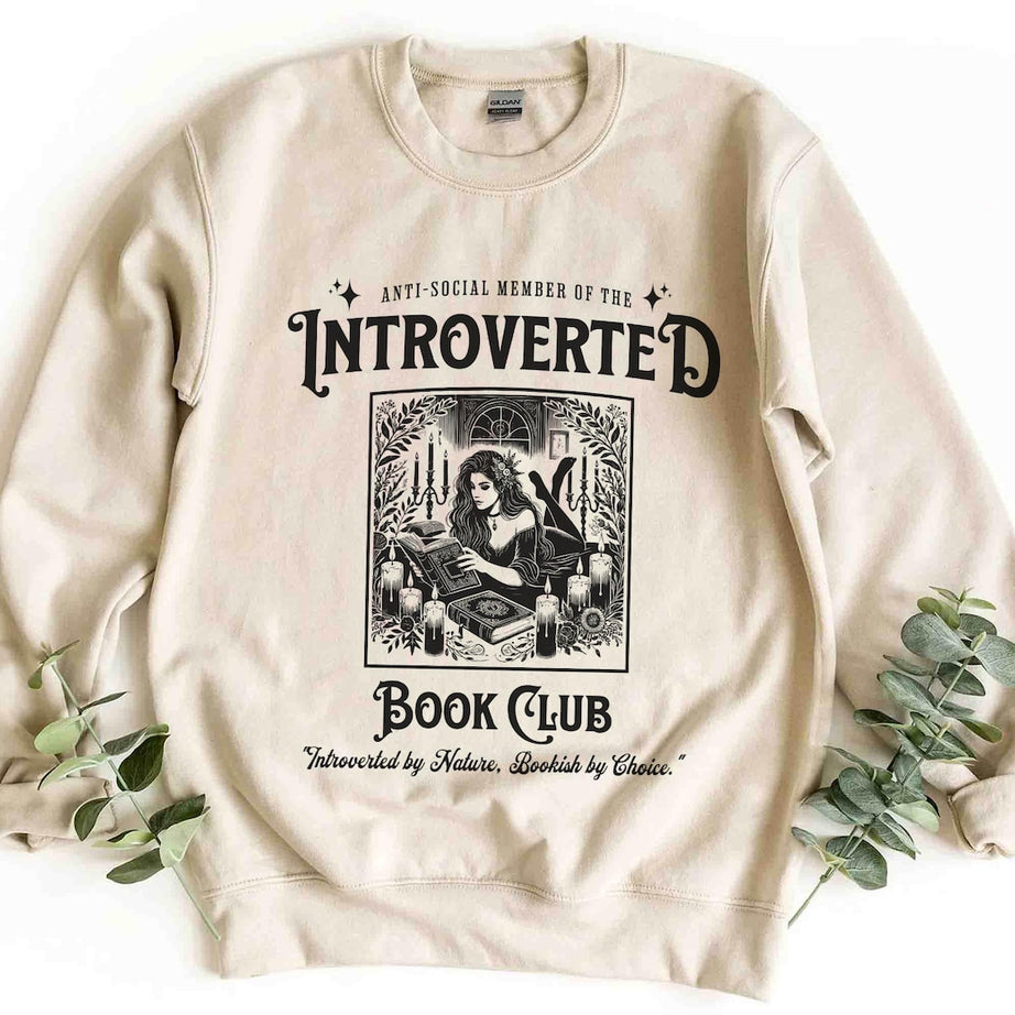 Introverted Book Club Sweatshirt, Bookish Tshirt, Anti-social Book Club, Gift for Book Lover, Dark Romance Bookish, Gift for Her