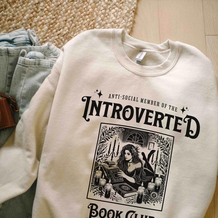 Introverted Book Club Sweatshirt, Bookish Tshirt, Anti-social Book Club, Gift for Book Lover, Dark Romance Bookish, Gift for Her