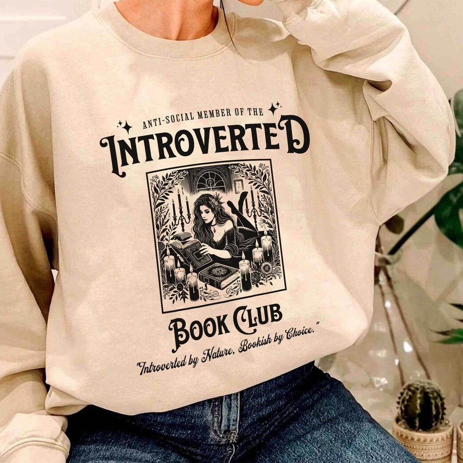 Introverted Book Club Sweatshirt, Bookish Tshirt, Anti-social Book Club, Gift for Book Lover, Dark Romance Bookish, Gift for Her