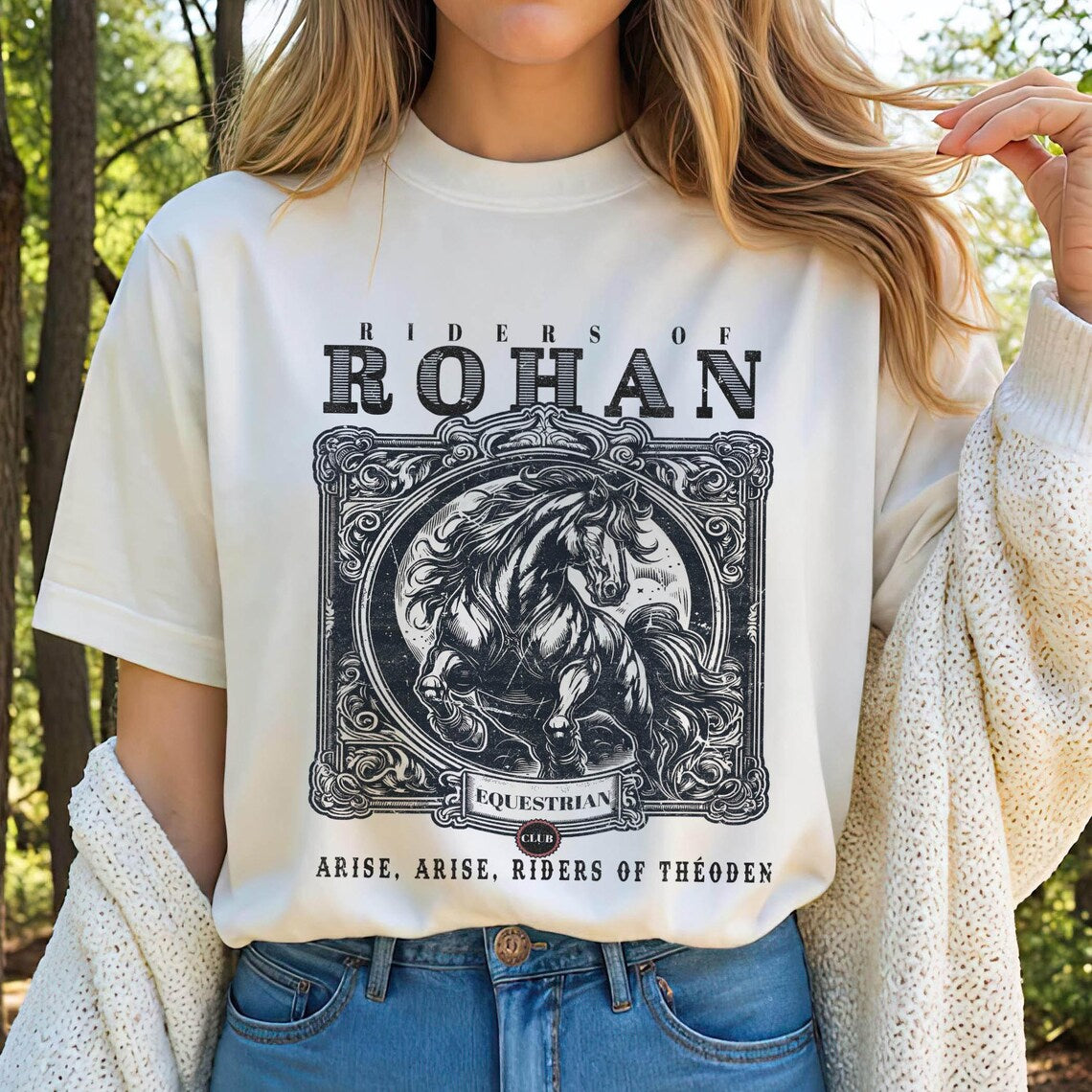 Riders of Rohan Equestrian Club Shirt, Lotr Fantasy Merch, Lotr Jrr Tolkien, Book Lover Gift, Geek Gift, Bookish