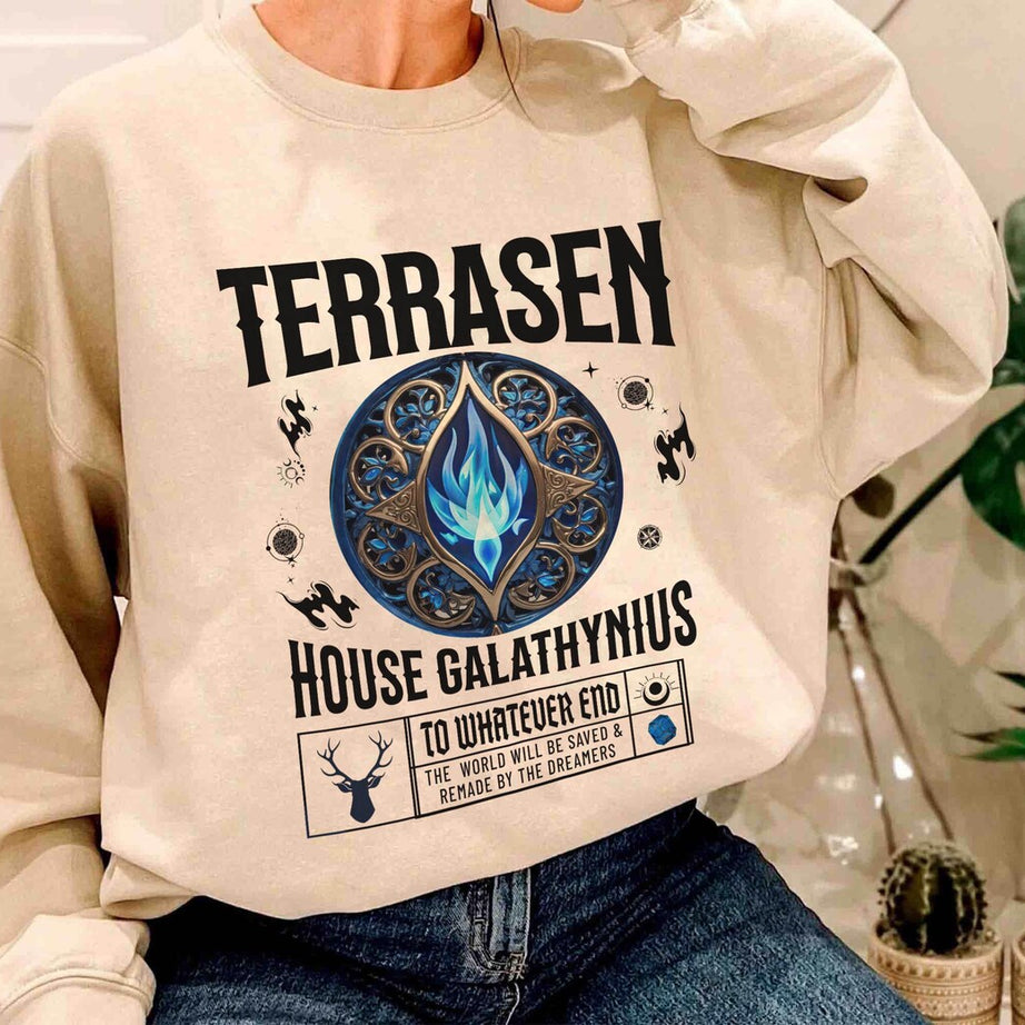 Terrasen Sweatshirt, Throne of Glass Shirt, You Do Not Yield, Fireheart, Aelin Galathynius Rowan Manon Blackbeak Licensed SJM Universe Merch