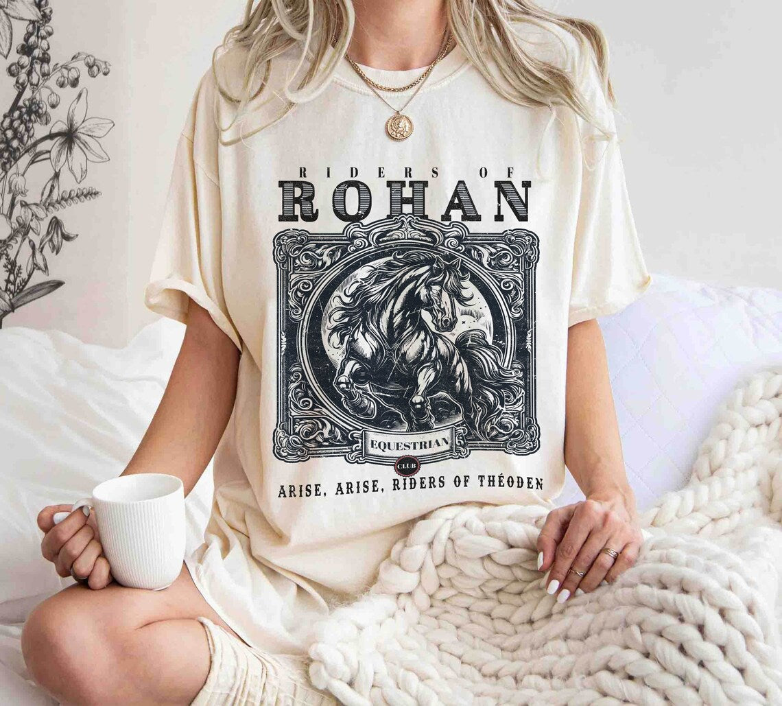 Riders of Rohan Equestrian Club Comfort Colors Shirt, Lotr Fantasy Merch, Lotr Jrr Tolkien, Book Lover Gift, Geek Gift, Bookish