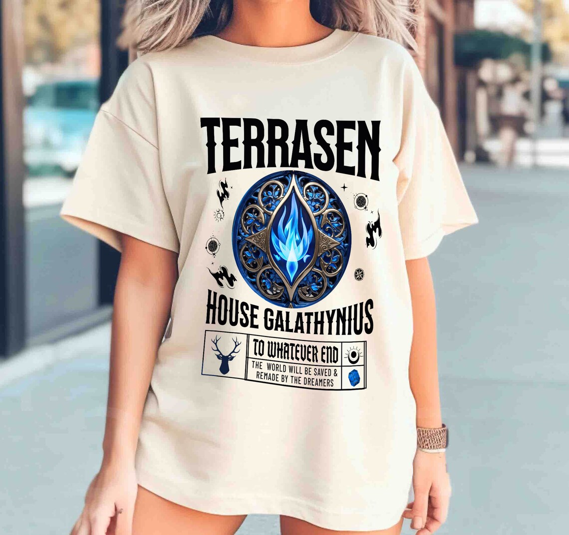 Terrasen Comfort Colors Shirt, Throne of Glass Shirt, Fireheart, Aelin Galathynius Rowan Manon Blackbeak Licensed SJM Merch Bookish