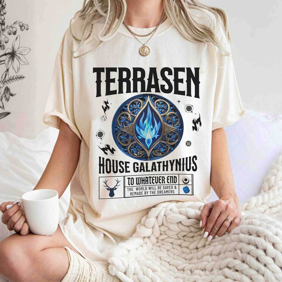 Terrasen Comfort Colors Shirt, Throne of Glass Shirt, Fireheart, Aelin Galathynius Rowan Manon Blackbeak Licensed SJM Merch Bookish