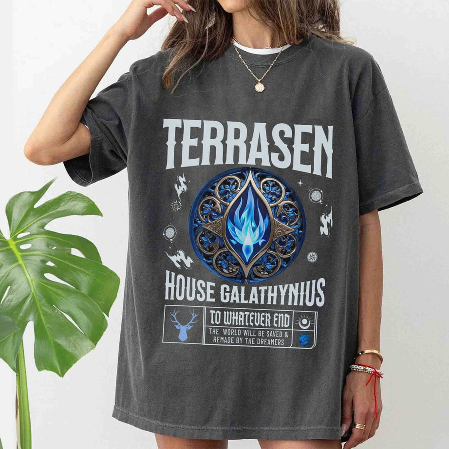 Terrasen Comfort Colors Shirt, Throne of Glass, Fireheart, Aelin Galathynius Rowan Manon Blackbeak Licensed SJM Universe Merch Bookish