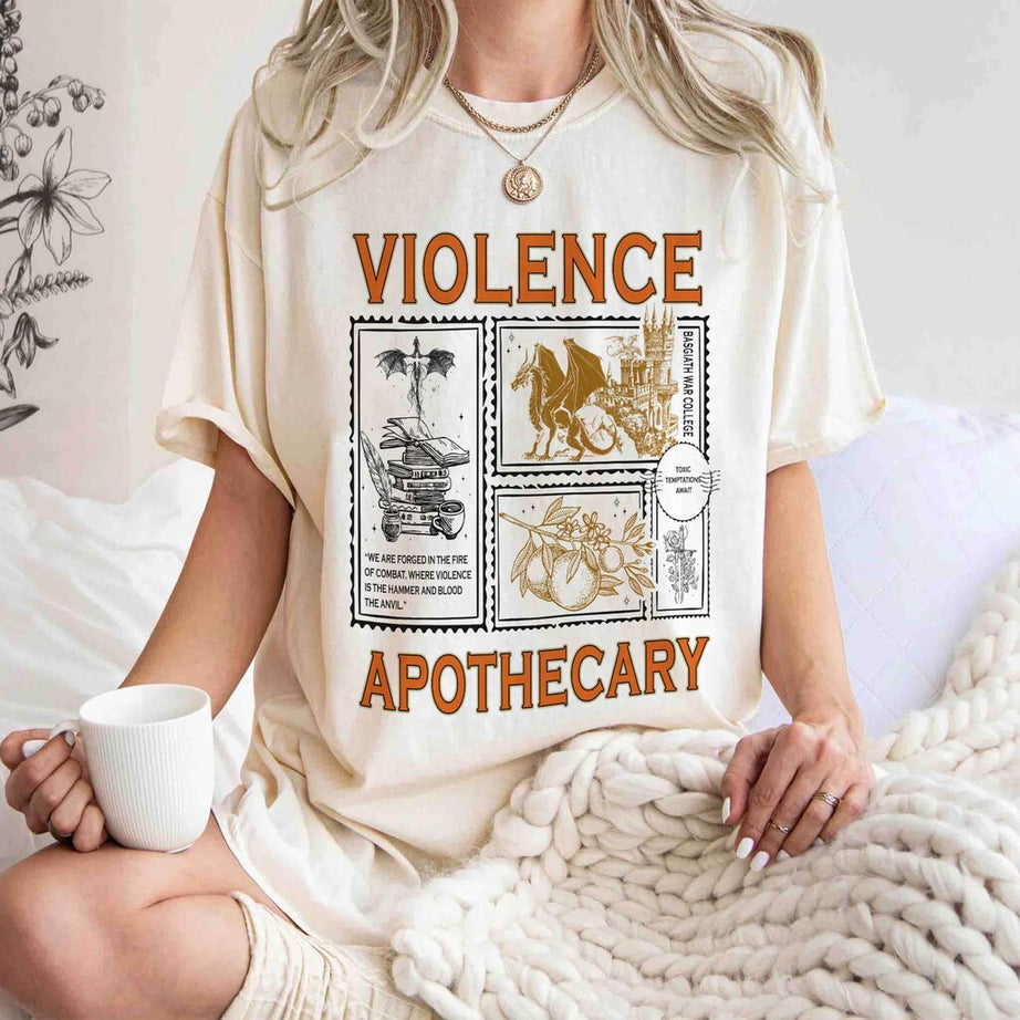 Violence Apothecary Shirt, Fourth Wing Shirt, Basgiath War College Shirt, Violet Sorrengail, Riorson House, Xaden Riorson