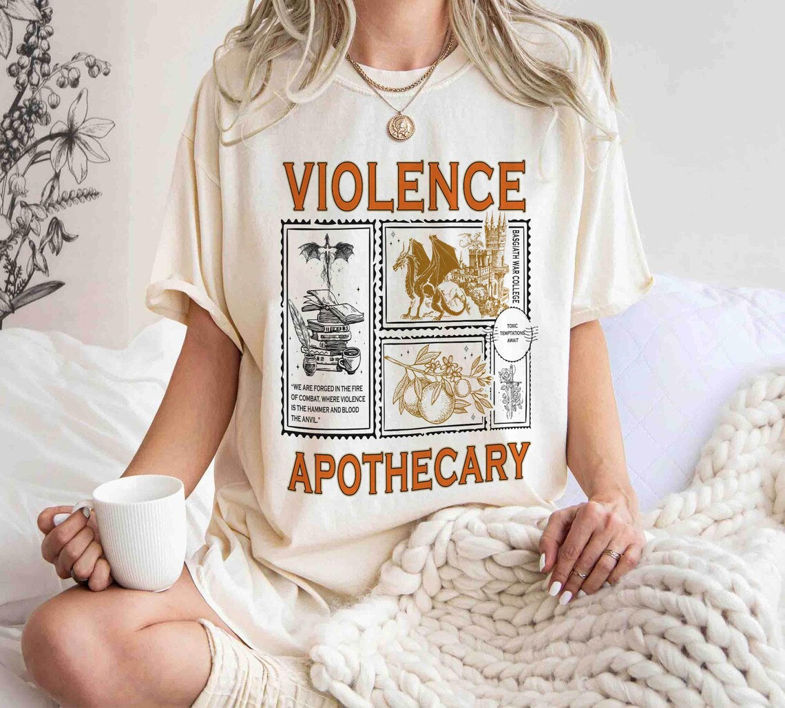 Violence Apothecary Shirt, Fourth Wing Shirt, Basgiath War College Shirt, Violet Sorrengail, Riorson House, Xaden Riorson