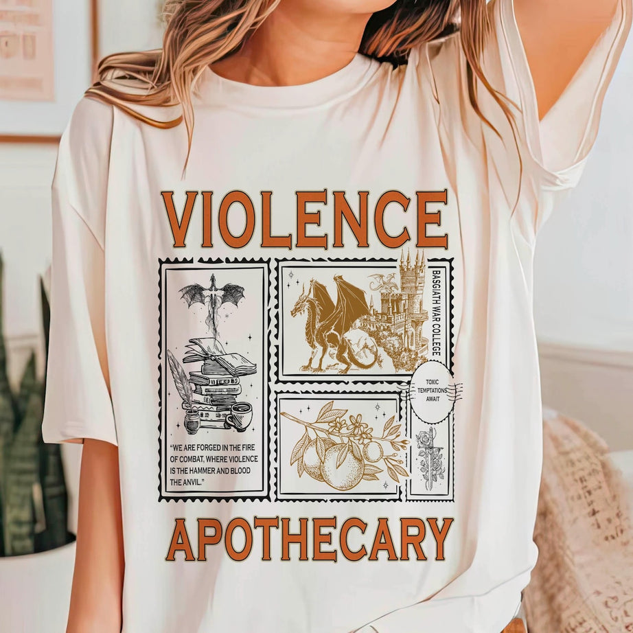 Violence Apothecary Shirt, Fourth Wing Shirt, Basgiath War College Shirt, Violet Sorrengail, Riorson House, Xaden Riorson