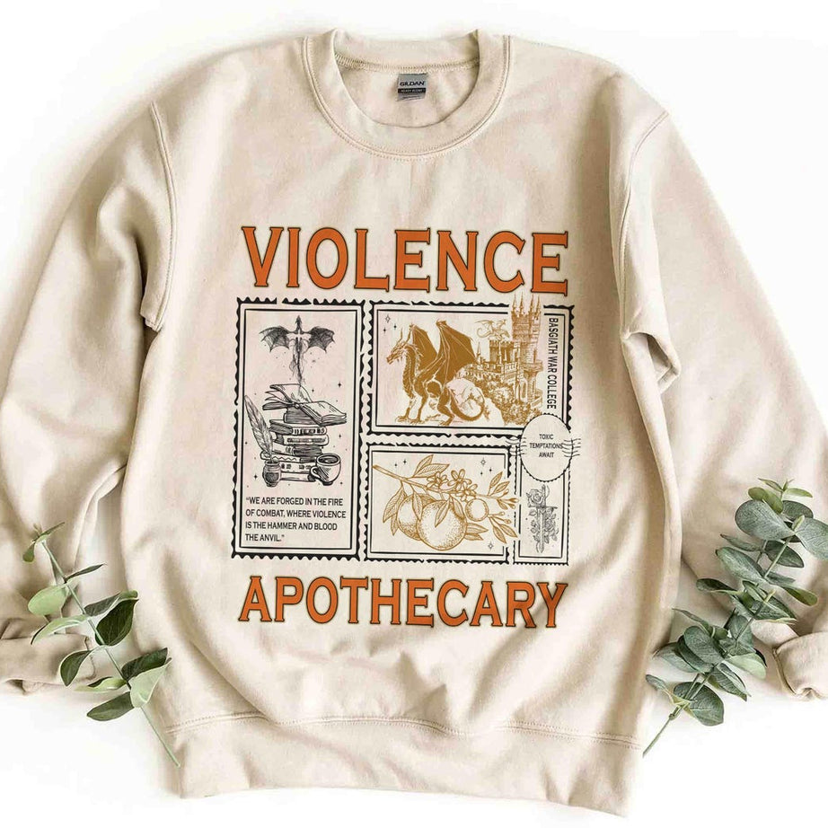 Violence Apothecary Sweatshirt, Fourth Wing Shirt, Basgiath War College Shirt, Violet Sorrengail, Riorson House, Xaden Riorson